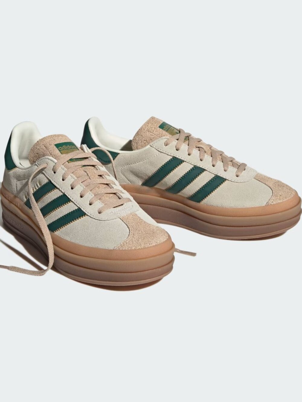 Adidas Women's Magic Beige Collegiate Green Gazelle Bold Shoes Size 7 ID7056